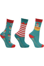 2021 Hy Equestrian Childrens Elf Socks (Pack of 3) 29912 - Red / Green / Gold